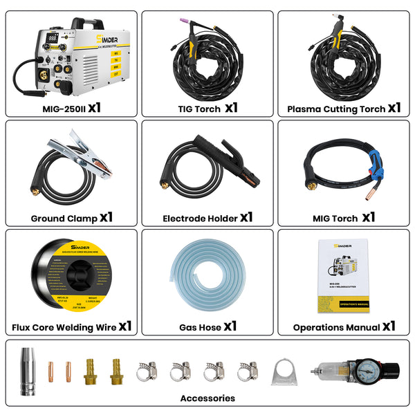 SSIMDER MIG-250 6 In 1 Welder&Plasma Cutter Welder