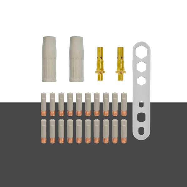 SSimder 15AK MIG consumables set with nozzles, tips and a wrench
