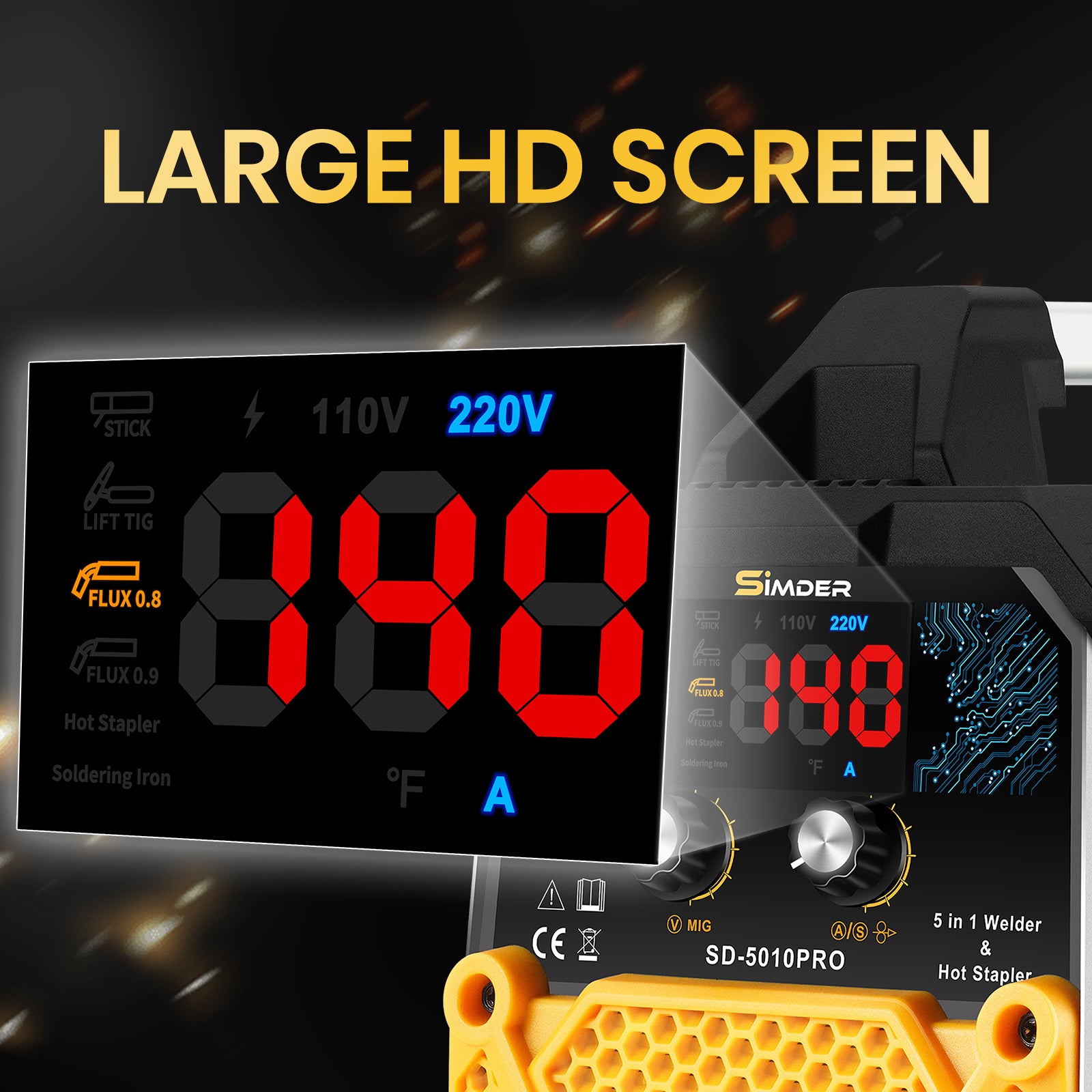 SSimder SD-5010 PRO 5-in-1 Schweißgerät, Heißhefter und Lötkolben