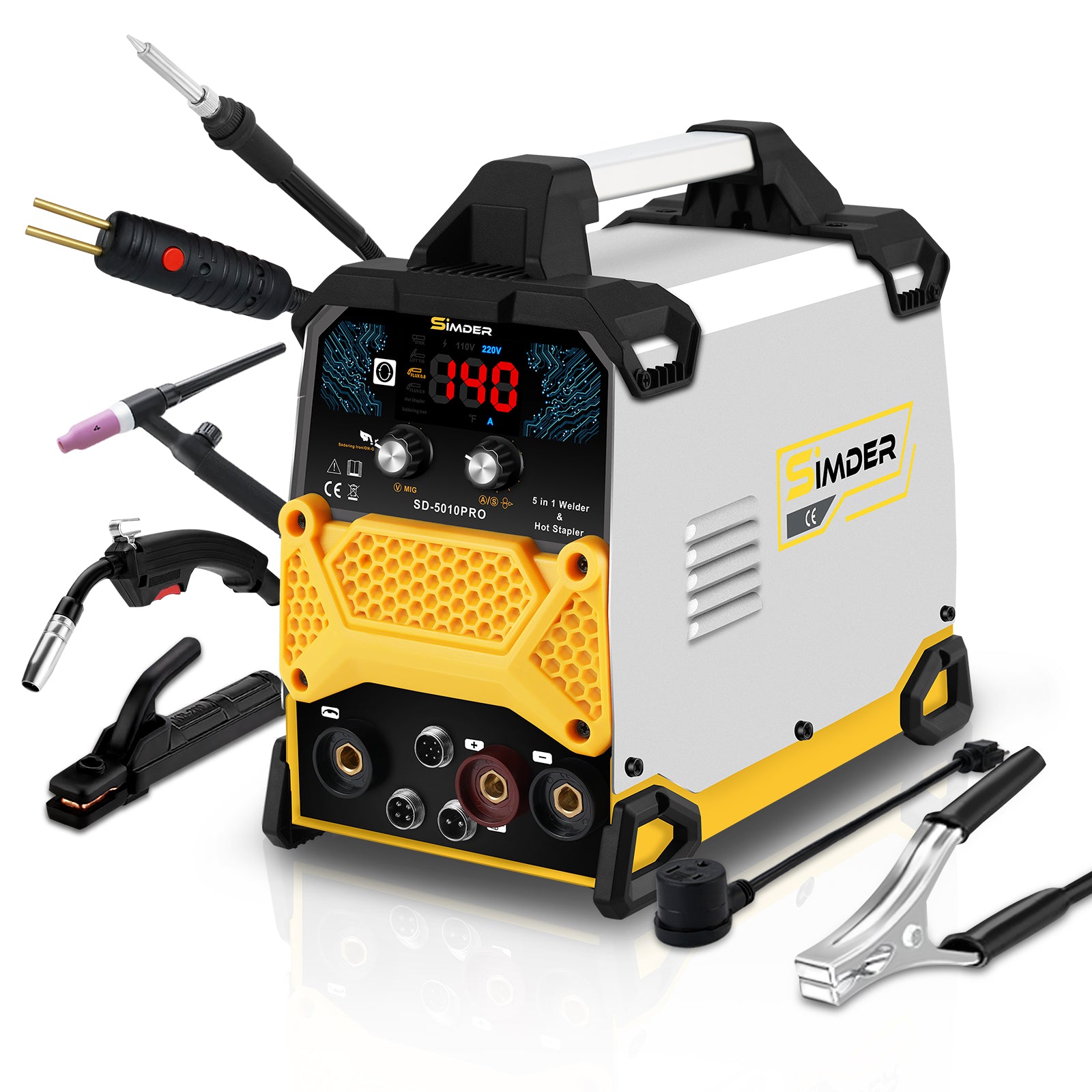 SSimder SD-5010 PRO 5-in-1 Welder, Hot Stapler&Soldering Iron