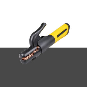 SSimder 600A welding electrode holder with copper jaw, hero product shot on dark grey background