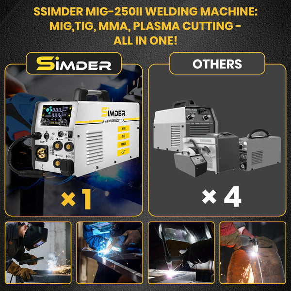 SSIMDER MIG-250 6 In 1 Welder&Plasma Cutter Welder