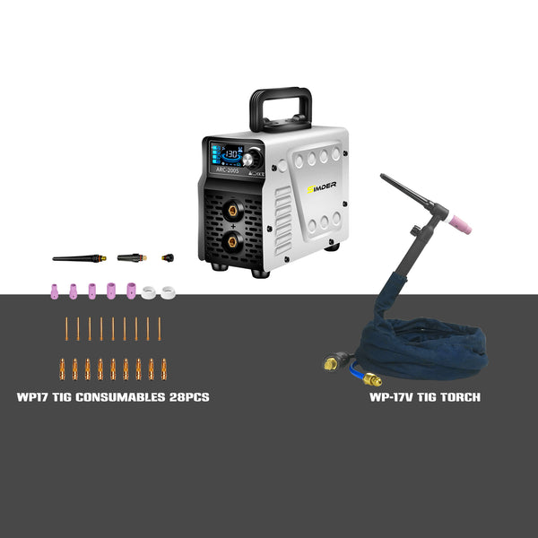 Ssimder ARC-200S Stick Schweißer Aufzug TIG/Stick 2 in 1 Schweißmaschine