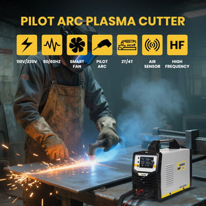 SSimder Upgraded CUT-50 PRO Pilot Arc Plasma Cutter - cutting in use