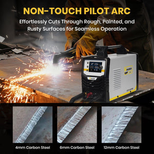 SSimder Upgraded CUT-50 PRO Pilot Arc Plasma Cutter - cutting in use