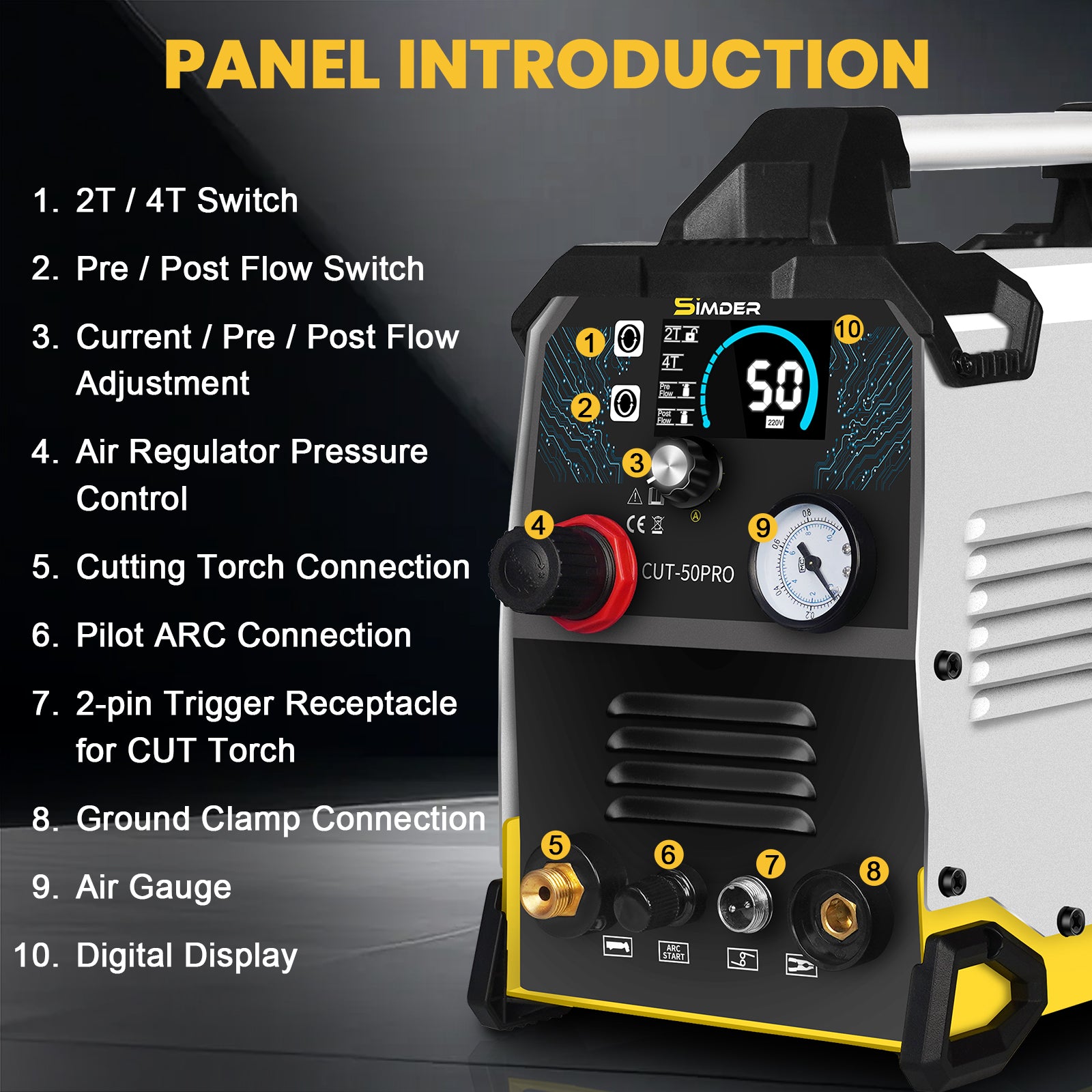 SSIMDER CUT-50 PRO Pilotlichtbogen-Plasmaschneider