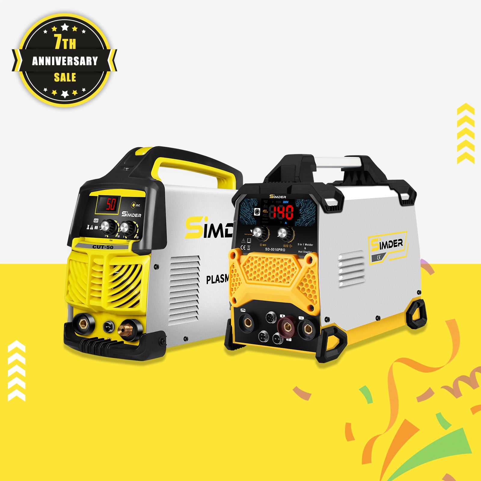 SSIMDER CUT-50 Plasma Cutter + SD-5010PRO 5-in-1 Welder, Hot Stapler&Soldering Iron