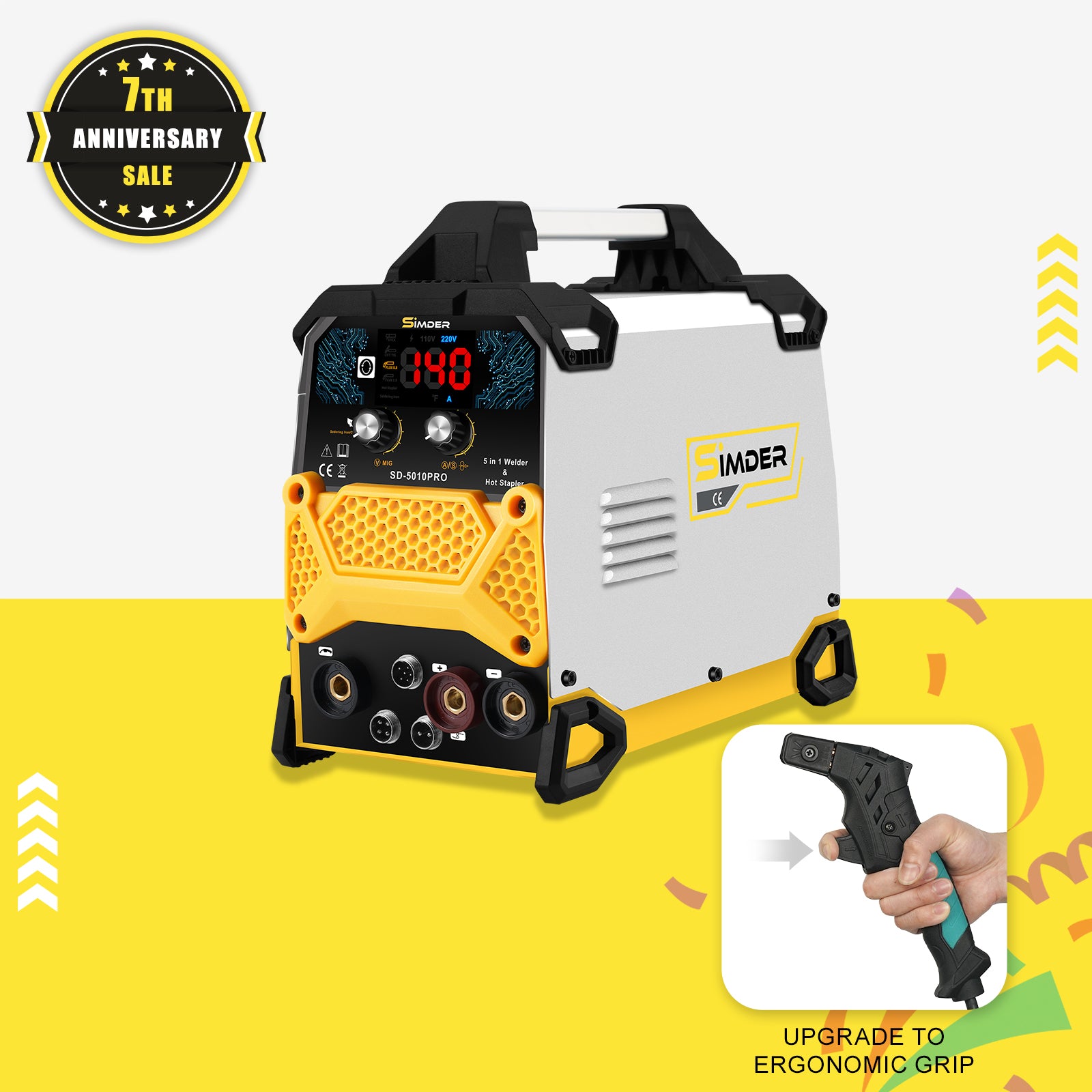 SSimder SD-5010 PRO 5-in-1 Welder, Hot Stapler&Soldering Iron