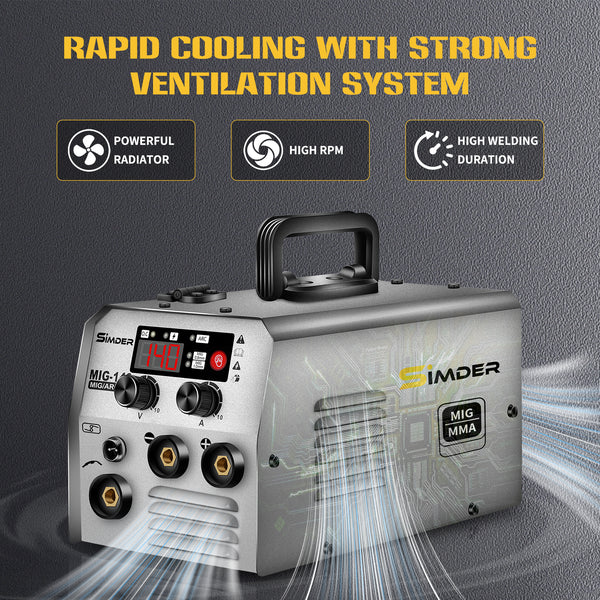 SSimder MIG-140S Gasless 2 in 1 MIG Welder
