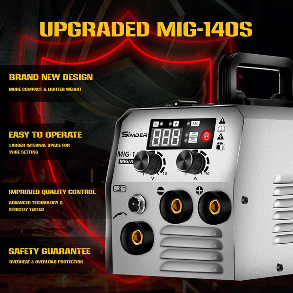 DE-SSimder MIG-140S Gasless 2 in 1 MIG Welder