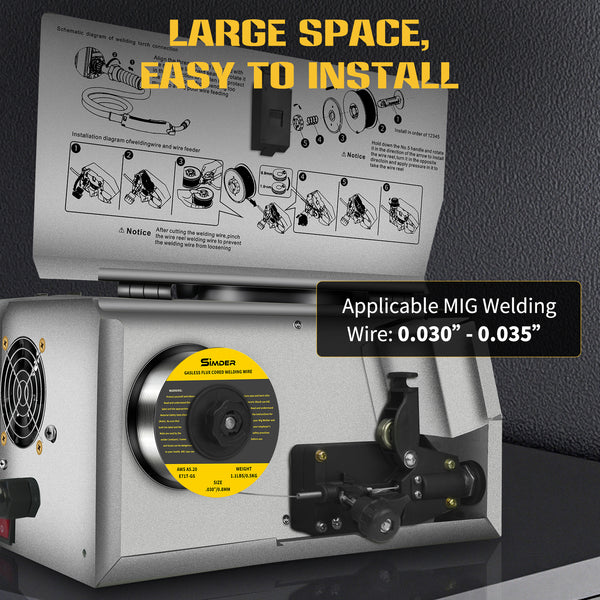 SSimder MIG-140S Gasless 2 in 1 MIG Welder