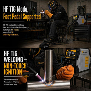 SSimder SD-4050 Pro 10-in-1 Aluminum MIG Welder Plasma Cutter Combo Foot Pedal Supported