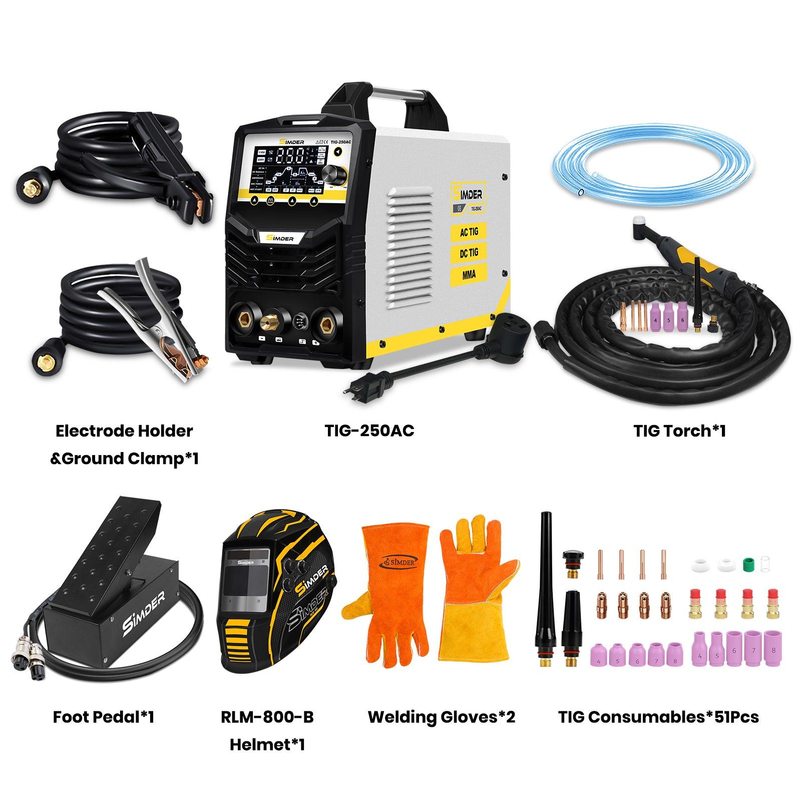 SSimder TIG-250AC 6 in 1 AC Pulse TIG Welder