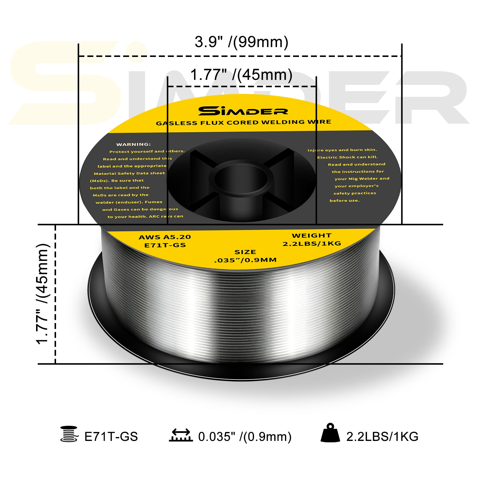 Ssimder Flux Core -Schweißdraht E71TGS.035 