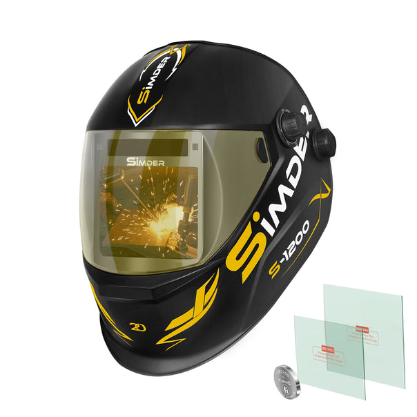 SSimder Auto Darkening True View Schweißhelm S-1200