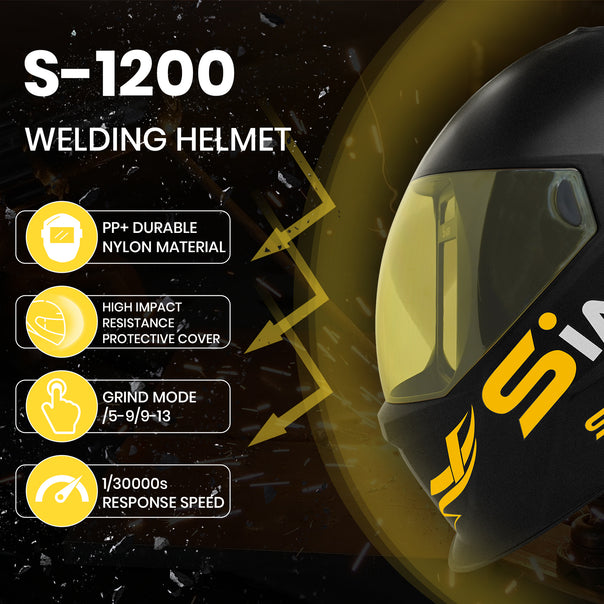 SSimder Auto Darkening True View Schweißhelm S-1200